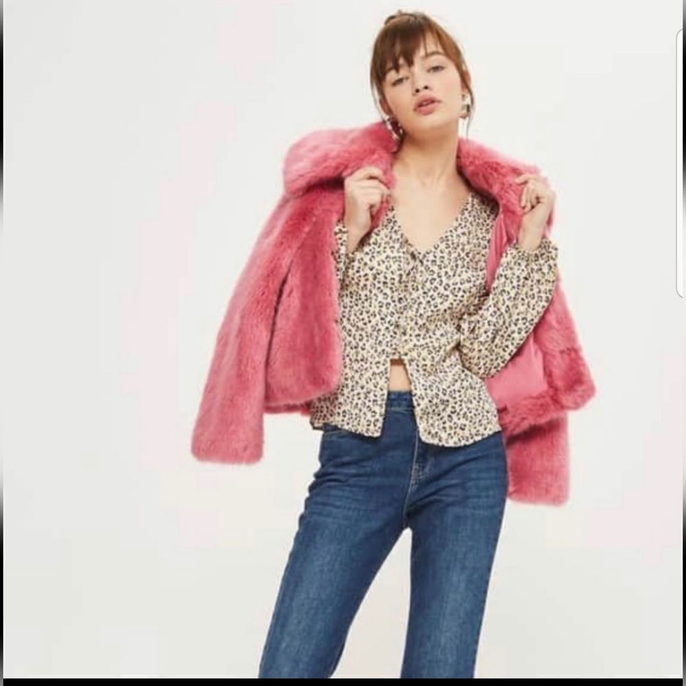 Topshop Leopard Print Tie Front Blouse 2